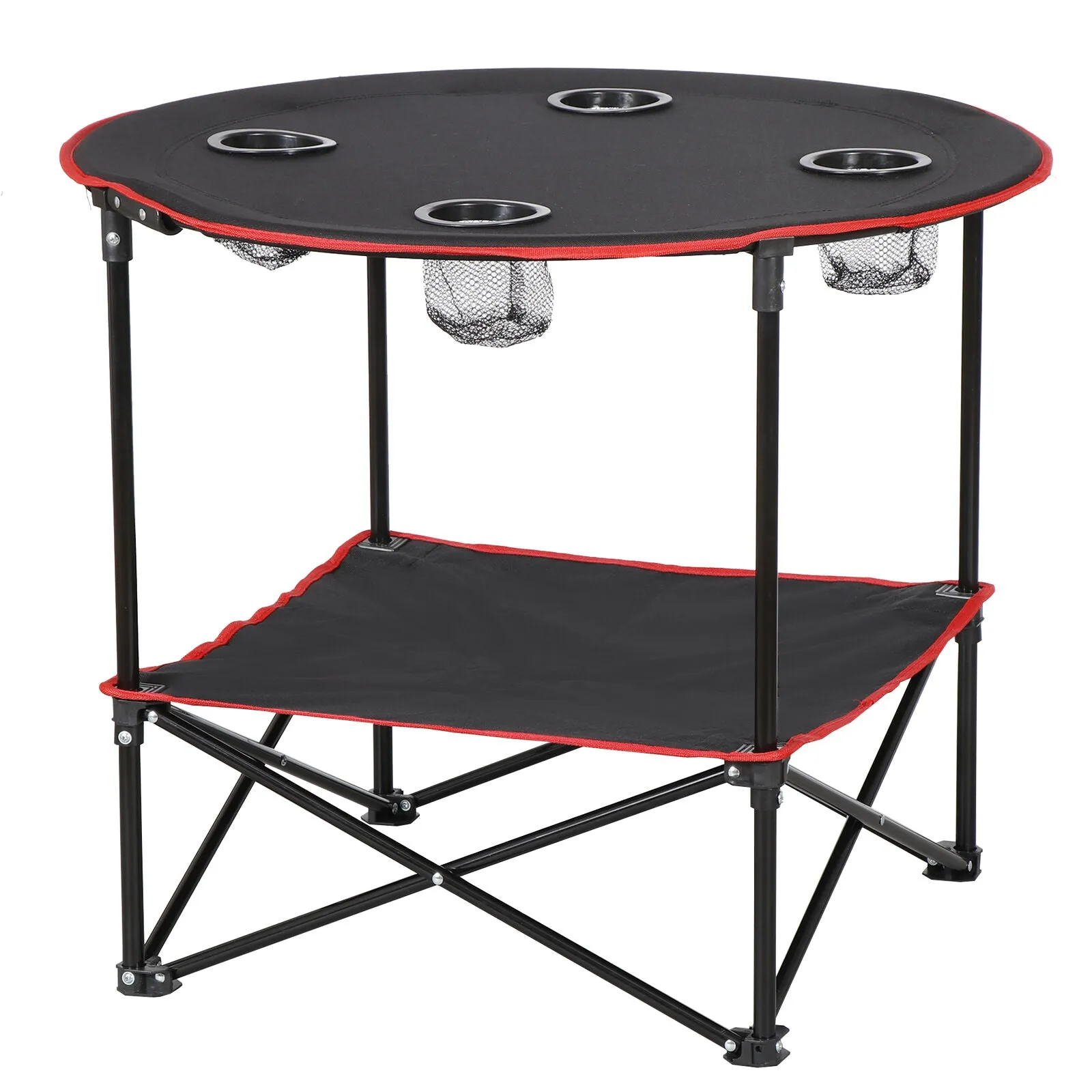 portable folding picnic table with cup holders and carry bag