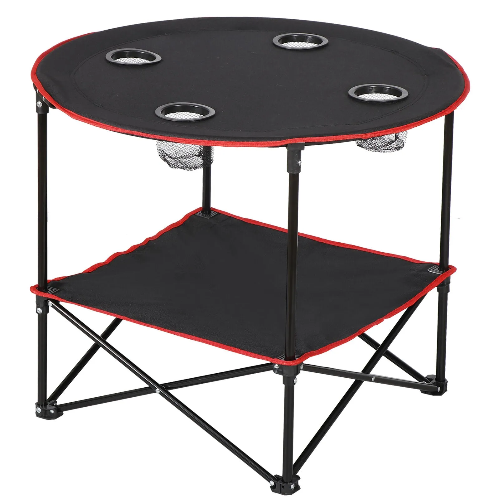 portable folding picnic table with cup holders and carry bag