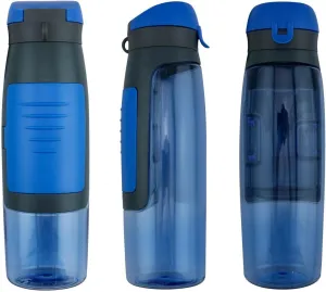 Portable Sports Water Bottle 750ml Plastic Water Bottle with Card Storage (Blue), MP- W02