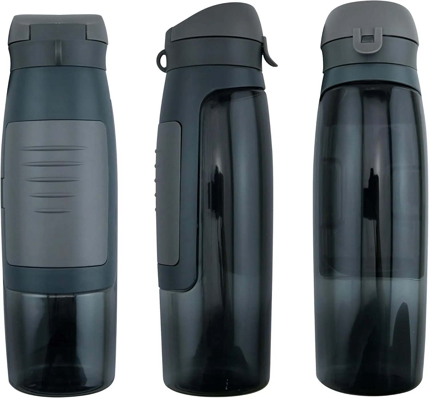 Portable Sports Water Bottle 750ml Plastic Water Bottle with Card Storage (Grey), MP- W02