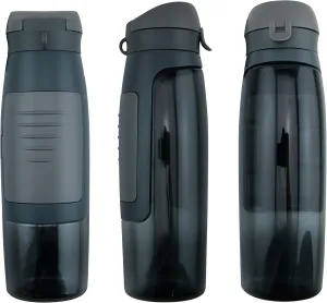 Portable Sports Water Bottle 750ml Plastic Water Bottle with Card Storage (Grey), MP- W02