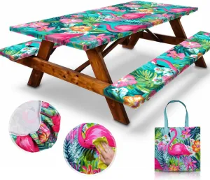 Premium 6FT Waterproof Polyester Picnic Table Cover Set