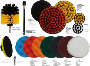 Proline 22-Piece All-Purpose Drill Brush Attachment Set - The Ultimate Cleaning Tool kit for Your Home and car