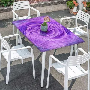 Purple Blue Tablecloth Elastic Edge Fitted Spectral Color Motion Graphic Picnic Table Tablecloth Covers Set for Picnics Indoor and Outdoor Dining Circle Mandala Fits up 4 Foot Tables