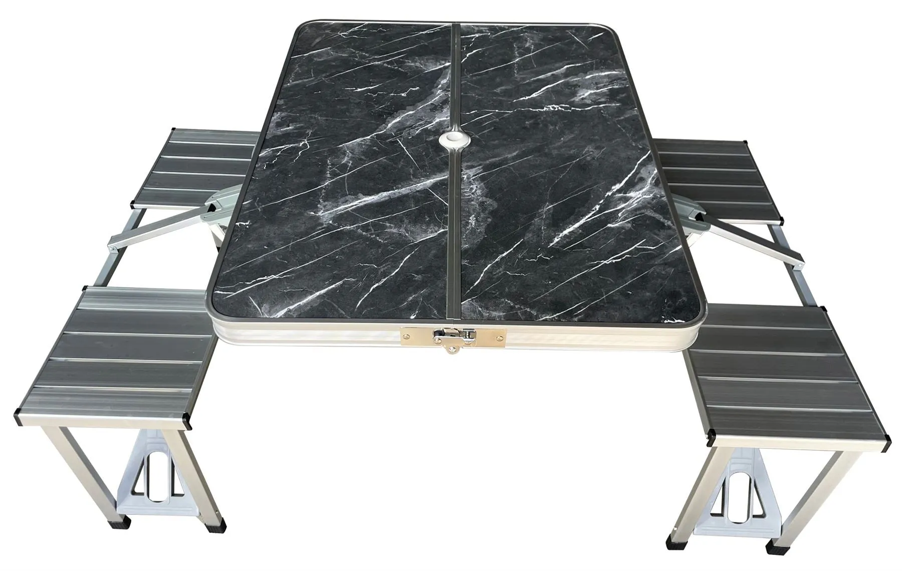 Quest Gloucester Deluxe Folding Picnic Set Table & Bench (Onyx Edition)