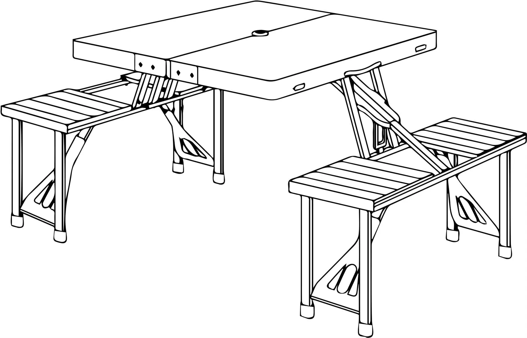Quest Gloucester Deluxe Folding Picnic Set Table & Bench (Onyx Edition)