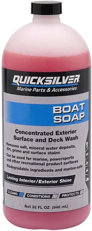 Quicksilver Boat Soap for Aluminum and Fiberglass Boats Interior/Exterior, PWC and Recreational Vehicles - 32 oz.