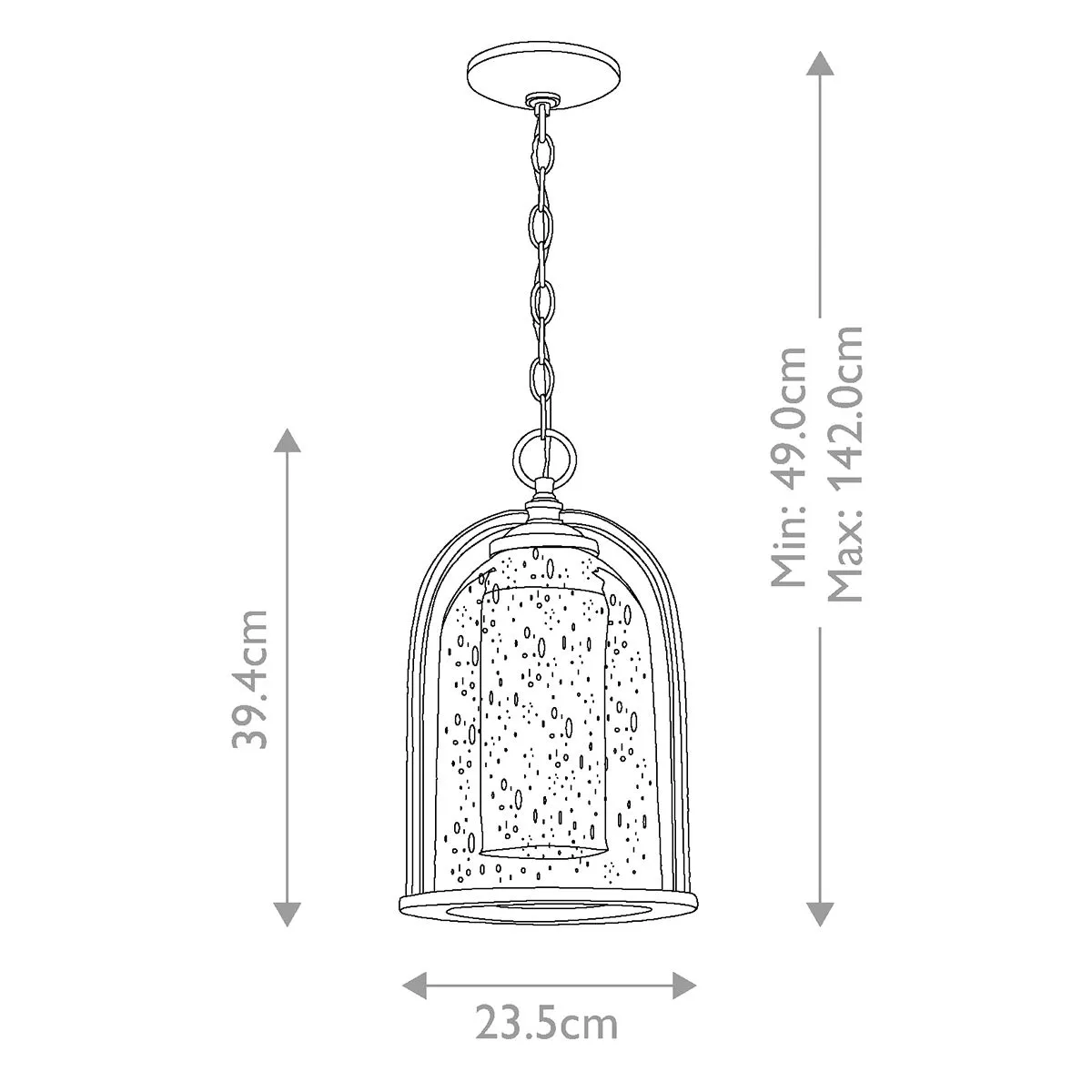 Quincy 1 Light Medium Chain Lantern | Oil Rubbed Bronze