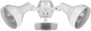 RAB Lighting STL110HW Stealth 110 Sensor with Twin Precision Die Cast H101 Deluxe Shielded Floods, Aluminum, 110 Degrees View Detection, 1000W Power, 120V, White