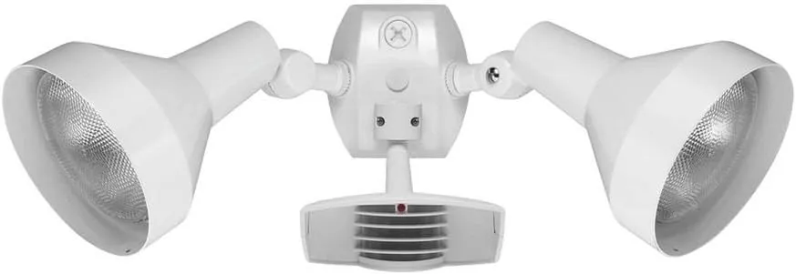 RAB Lighting STL110HW Stealth 110 Sensor with Twin Precision Die Cast H101 Deluxe Shielded Floods, Aluminum, 110 Degrees View Detection, 1000W Power, 120V, White