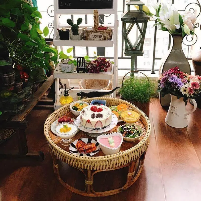 Rattan Picnic Tray - Versatile Outdoor Serving Table