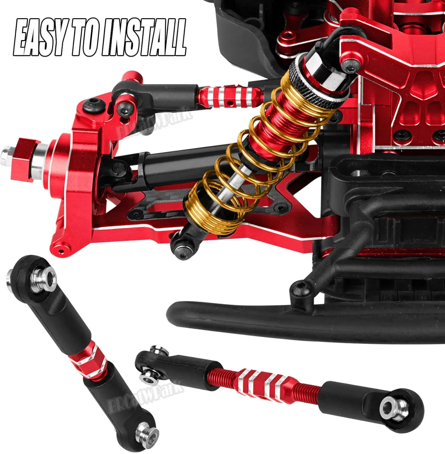RC Upgrades Part for 1/10 Granite/Senton 3S & Mega550,Shock,A-Arm,Caster Block,Steering Blocks,Stub Axle Carriers,Links,Gearbox,Center Driveshaft Axles,Support,25T Spline,Steering,Red