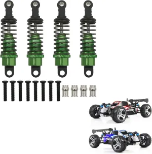 RCAWD RC Shock Absorber for 1/18 Wltoys A959 A969 A979 K929, RC Damper Set with Springs 4pcs 57mm, Aluminum Upgraded Parts Hop up for A949-55 Short Course Racing Truck Machined Shock Green