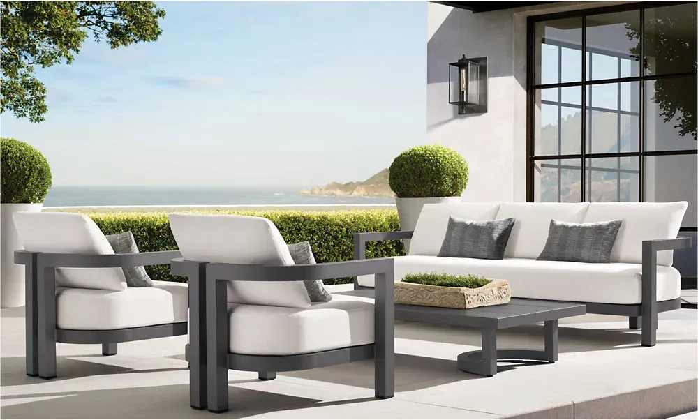 RH Portofino Aluminum Rectangular Coffee Table