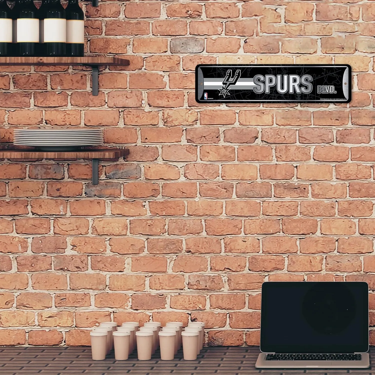 Rico Industries NBA Metal Street Sign Metal Street Sign 4" x 15" Home Décor - Bedroom - Office - Man Cave
