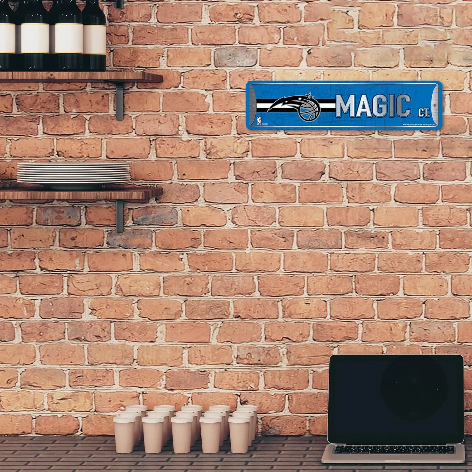 Rico Industries NBA Metal Street Sign Metal Street Sign 4" x 15" Home Décor - Bedroom - Office - Man Cave