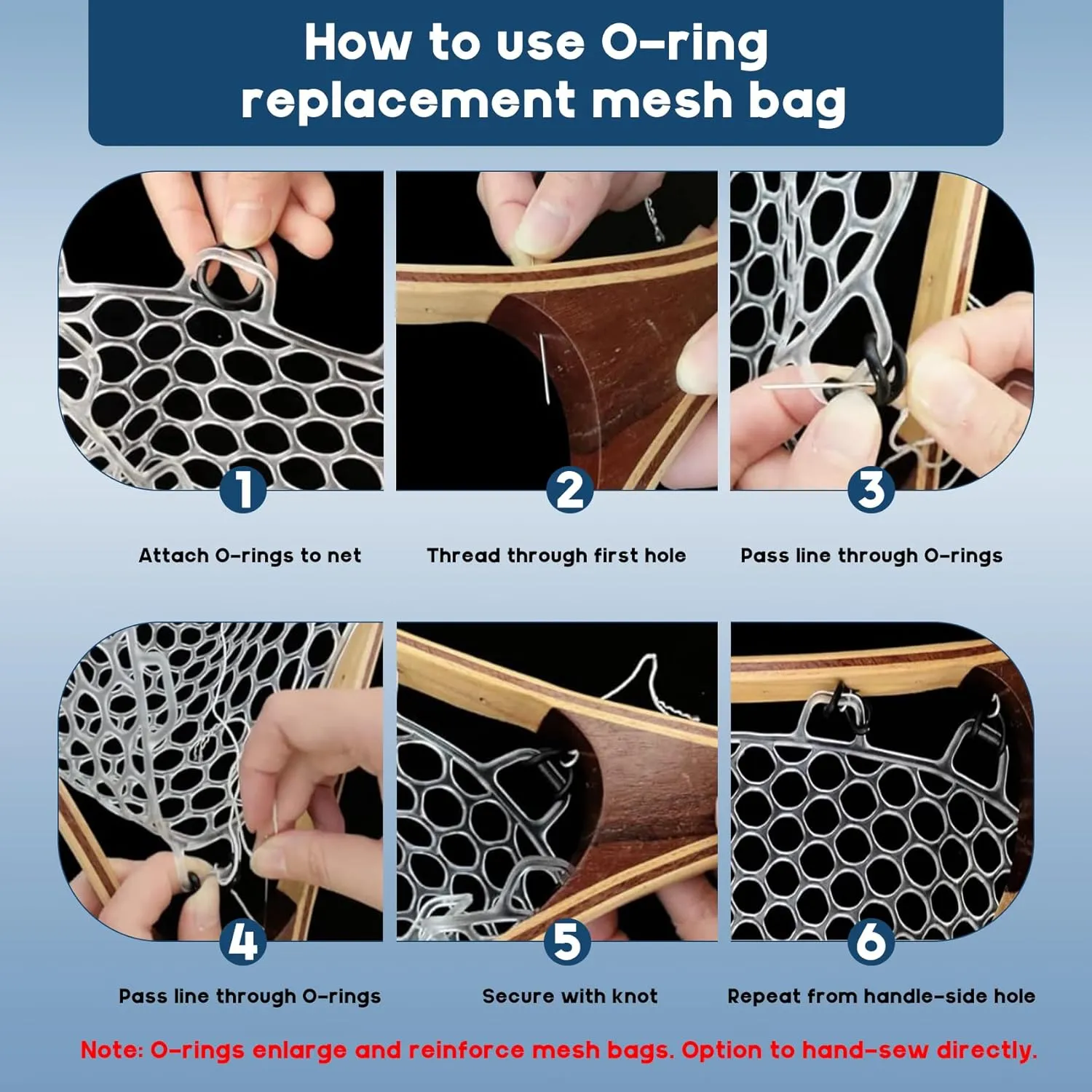 Riverruns Rubber Net Replacement Fishing Net Bag Fly Fishing Foldable Fish Landing Net for Freshwater Saltwater Without Handle 6 Sizes