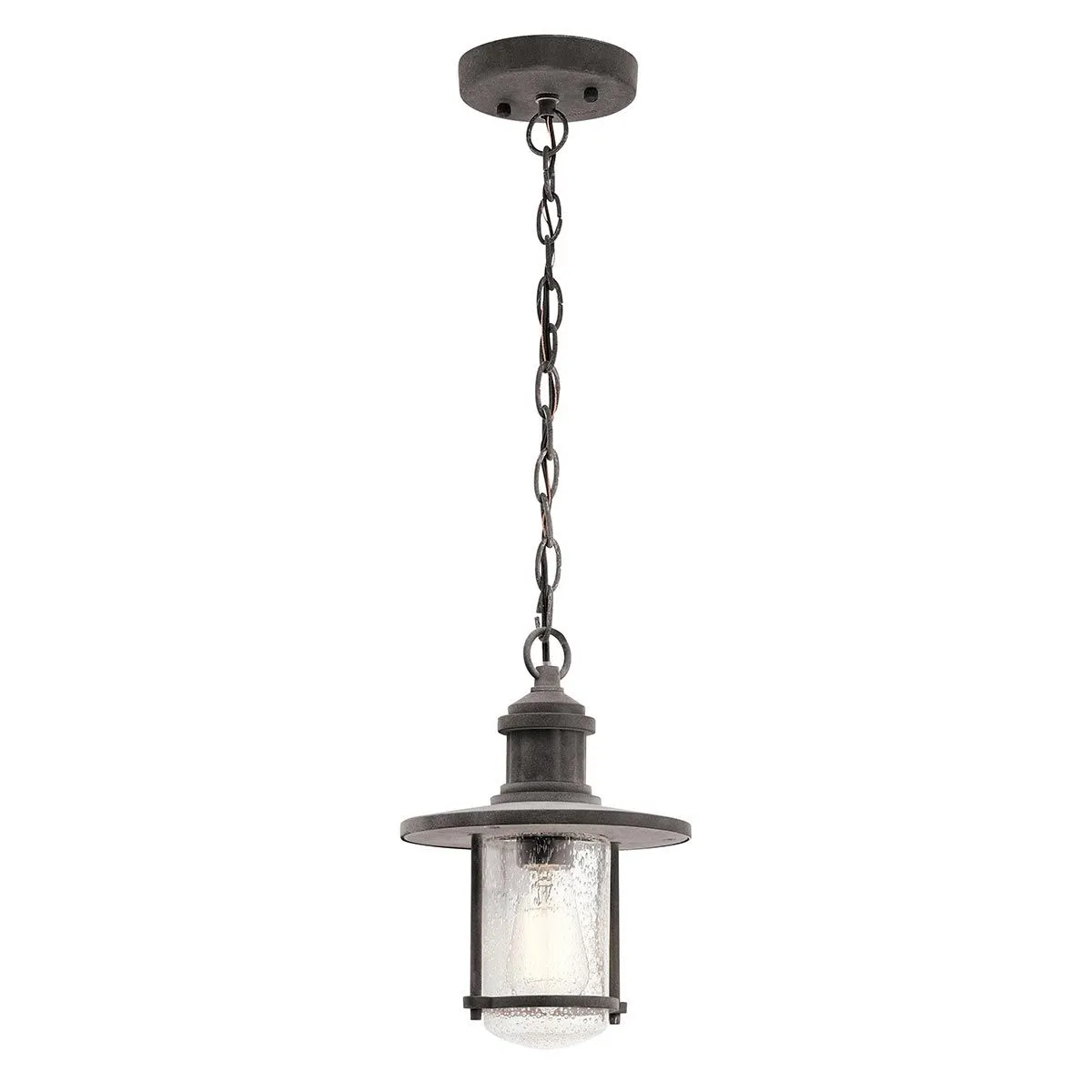Riverwood 8" Chain Lantern | Weathered Zinc