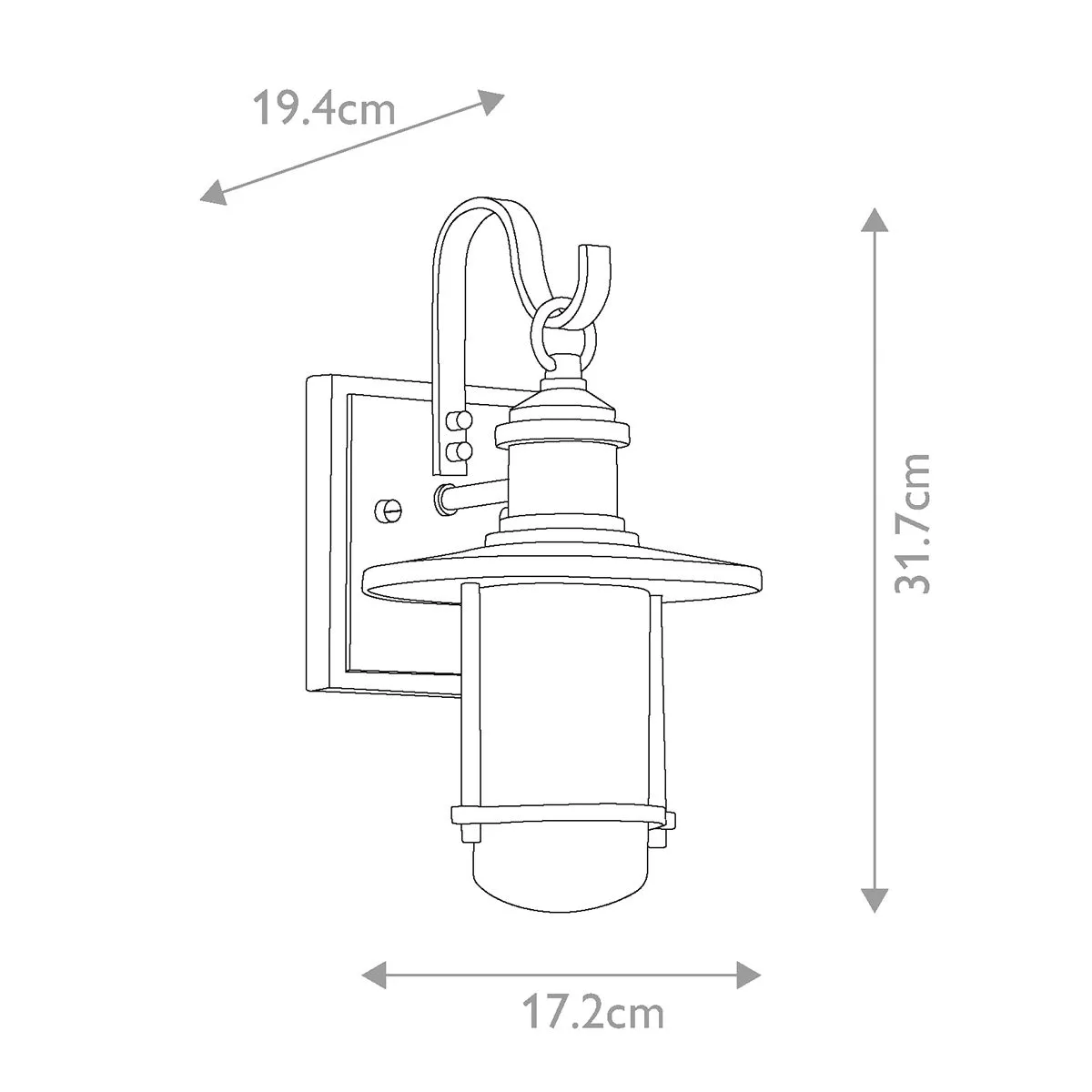 Riverwood Small Wall Lantern | Weathered Zinc