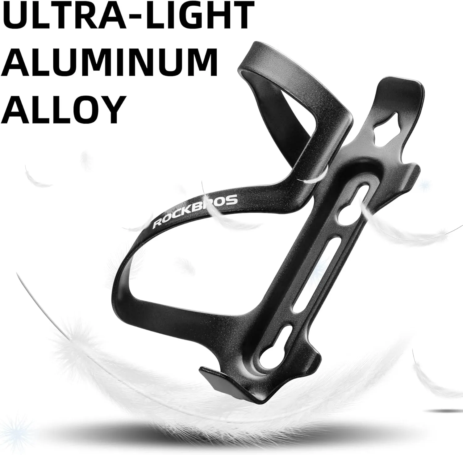 ROCKBROS Bike Water Bottle Holder Cage Aluminum Alloy Bicycle Water Bottle Cage Brackets Bike Cup Holder for Road Mountain Bikes Black
