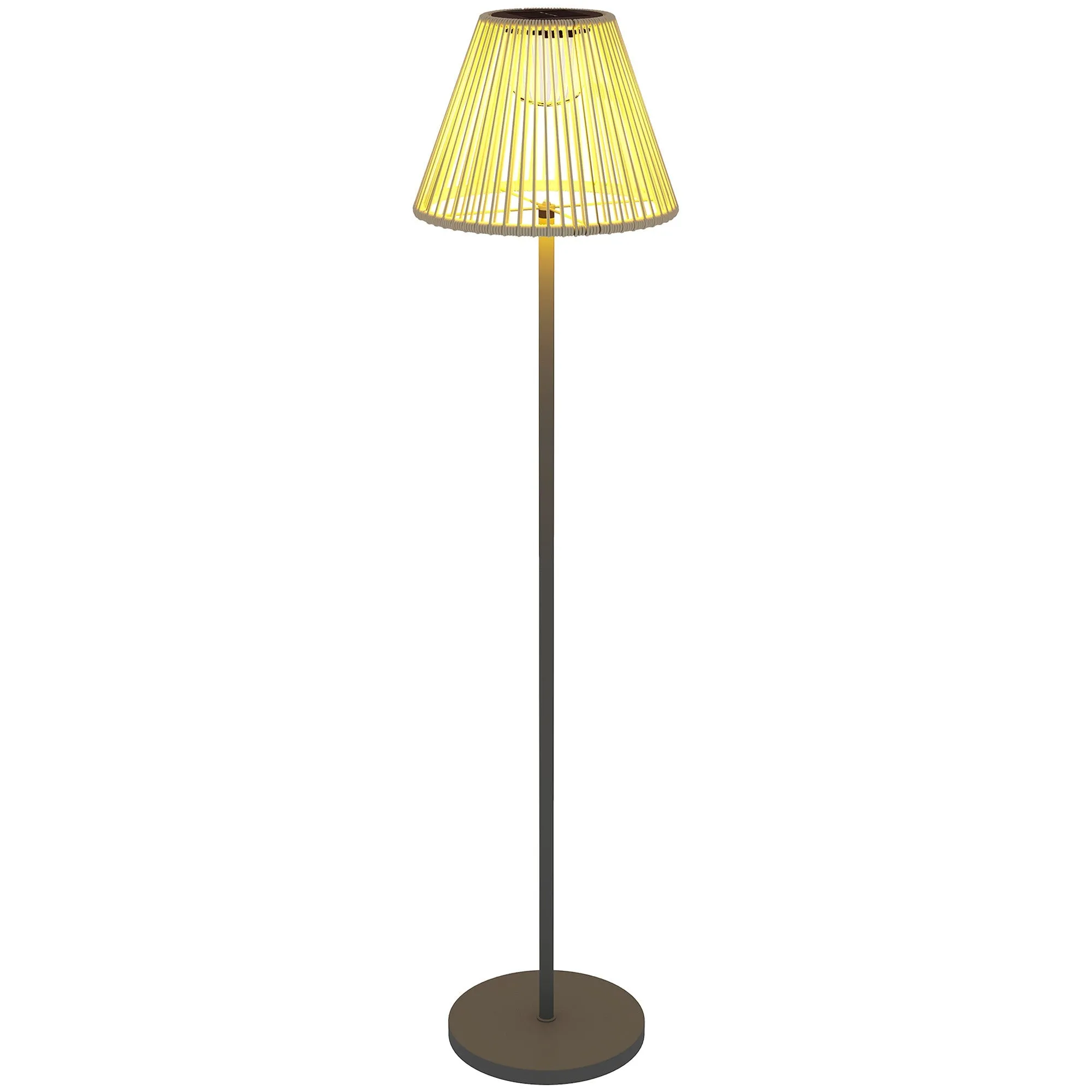 Rootz Rattan Solar Lamp - Boho Garden Light - Outdoor Solar Lantern - Warm White Light - Ø33 x 135cm