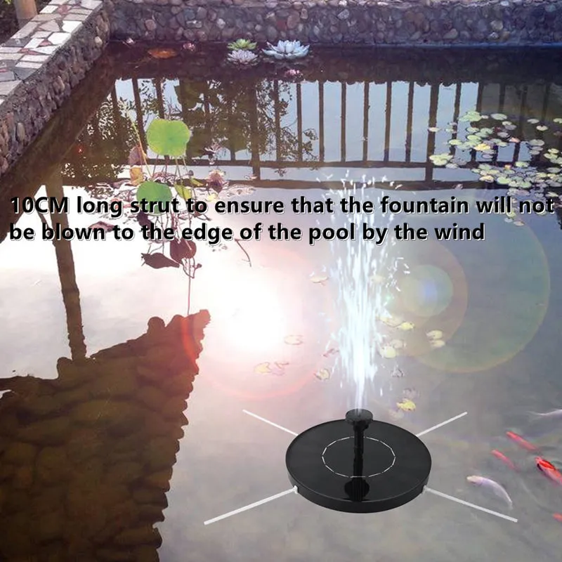 Round Shape Solar Colorful LED Water Floating Fountain Pump