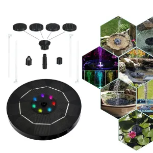 Round Shape Solar Colorful LED Water Floating Fountain Pump