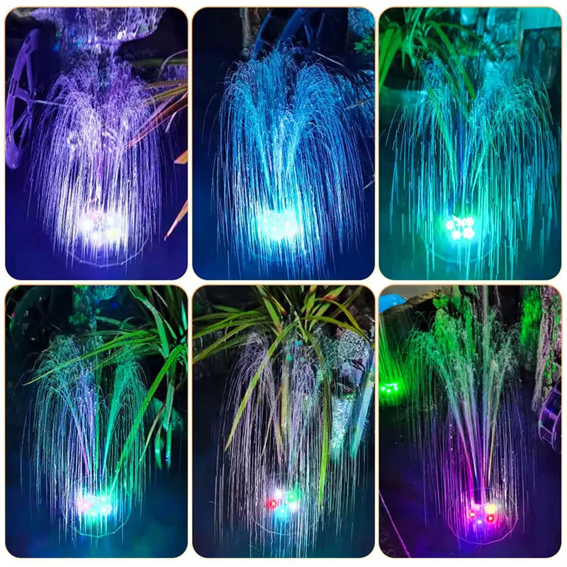 Round Shape Solar Colorful LED Water Floating Fountain Pump