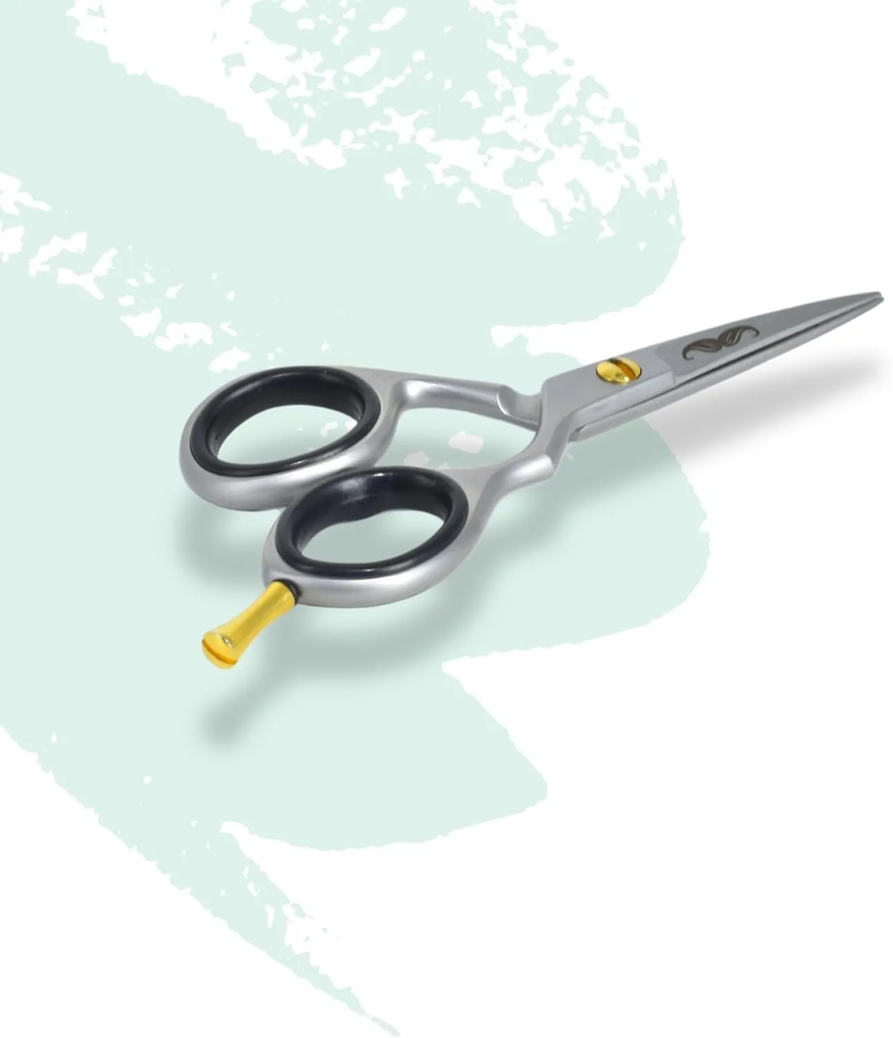 Rounded-Tip Trimming Scissors for Men – Stainless Steel High Carbon Beard, Mustache, and Ear Hair Grooming Scissor (Silver-Pointy-Tip)