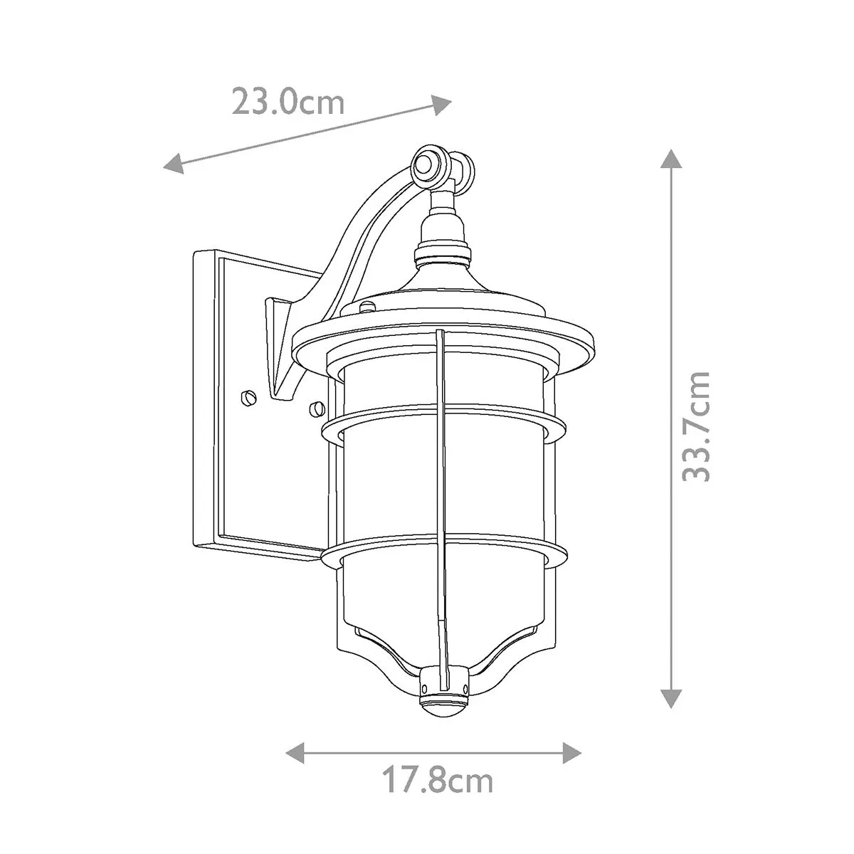 Royal Marine 1 Light Small Wall Lantern | Distressed Black