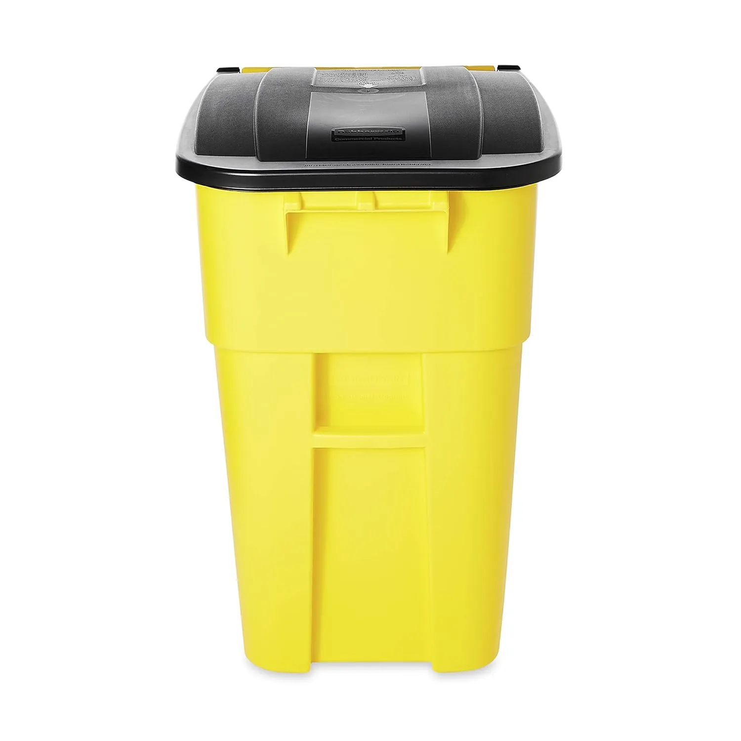 Rubbermaid Commercial Products BRUTE Rollout Heavy-Duty Wheeled Trash/Garbage Can, 50-Gallon, Yellow, for Restaurants/Hospitals/Offices/Warehouses/Garage, Pack of 2