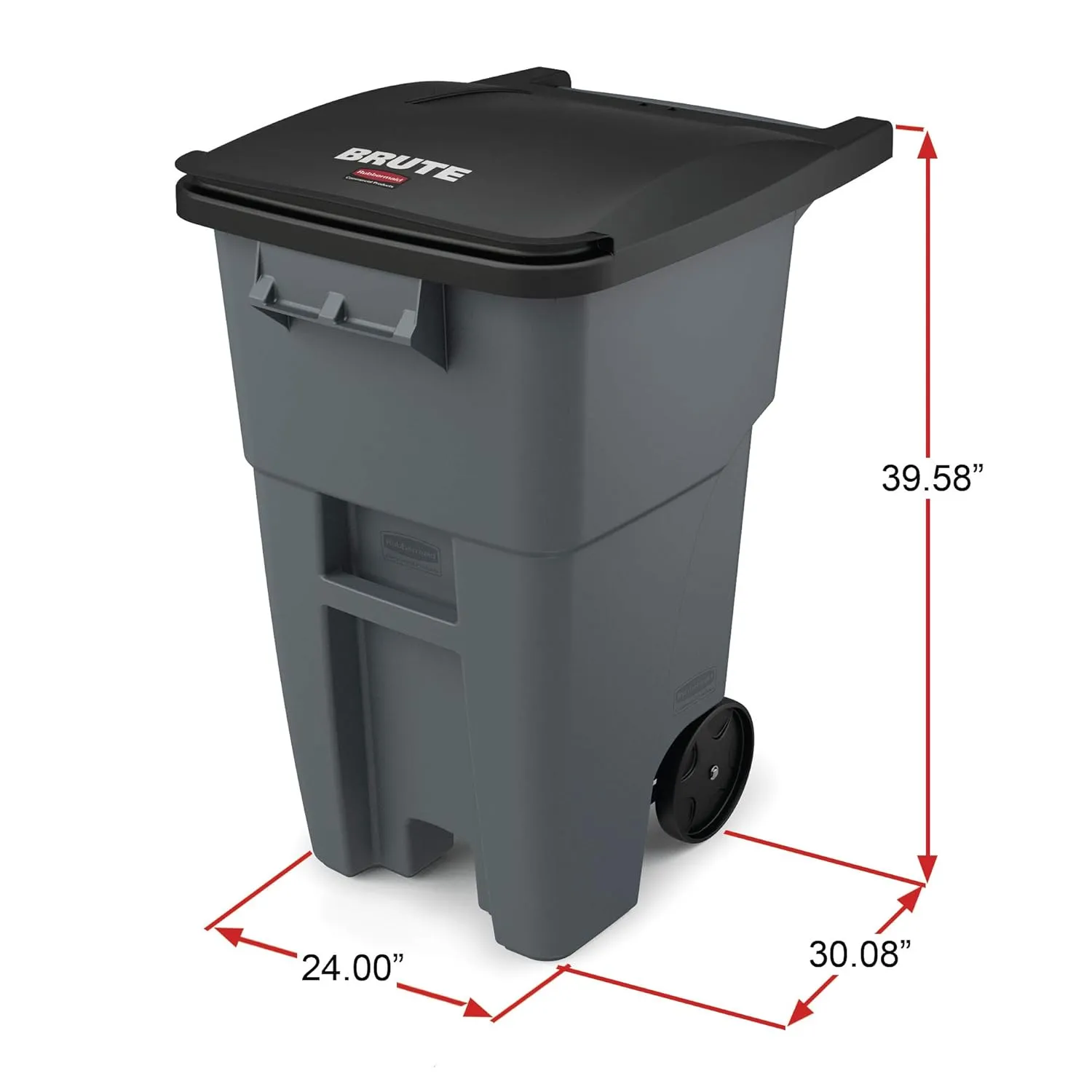 Rubbermaid Commercial Products BRUTE Rollout Heavy-Duty Wheeled Trash/Garbage Can, 50-Gallon, Yellow, for Restaurants/Hospitals/Offices/Warehouses/Garage, Pack of 2
