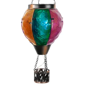 Rynx | Gibmidser Hot Air Balloon Solar Lantern with Flaming Light Hanging Solar Lanterns Outdoor Light Waterproof Lanterns Decorative Garden Terrace Garden Party Decor Colorful