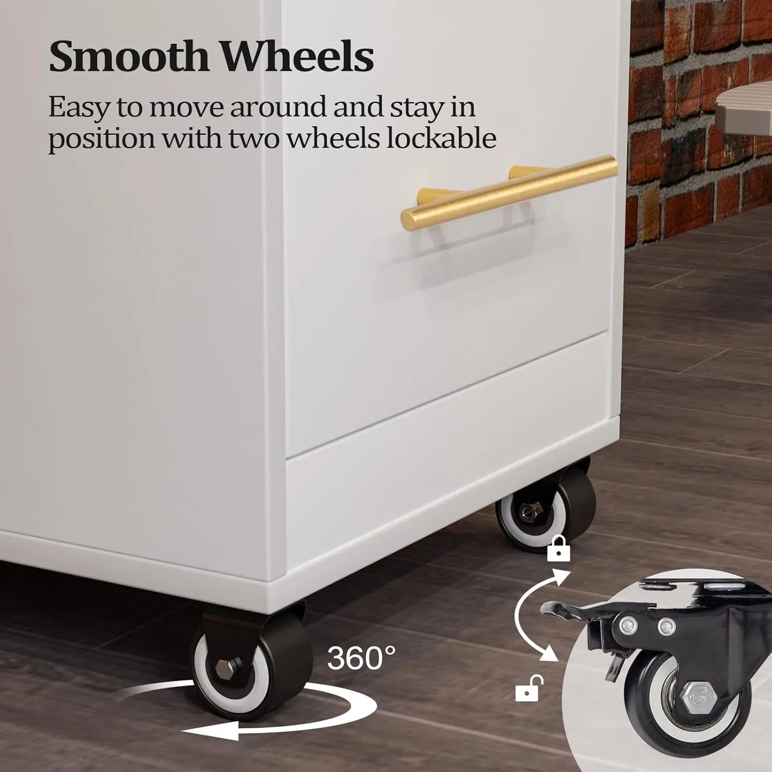 Salon Trolley Cart with Wheels, Wooden Hair Storage Cabinet, Stylist Cart Mobile Hairdressing Barber Station for Beauty Spa Barbershop, 3 Large Drawers, 3 Hot Tool Holders, White