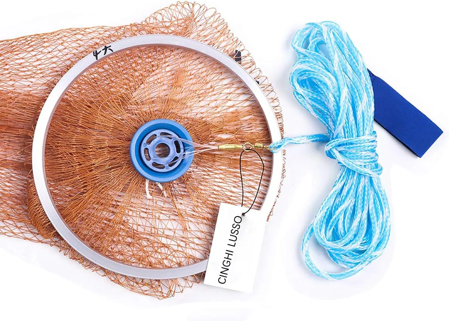 Saltwater Fishing Cast Net with Aluminum for Bait Trap Fish Throw Net,Size 3ft/4ft/5ft/6ft/7ft/8ft/9ft/10ft/11ft/12ft Radius Tire Lines Freshwater Casting Nets