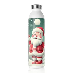 Santa's Joyful Night Slim Water Bottle