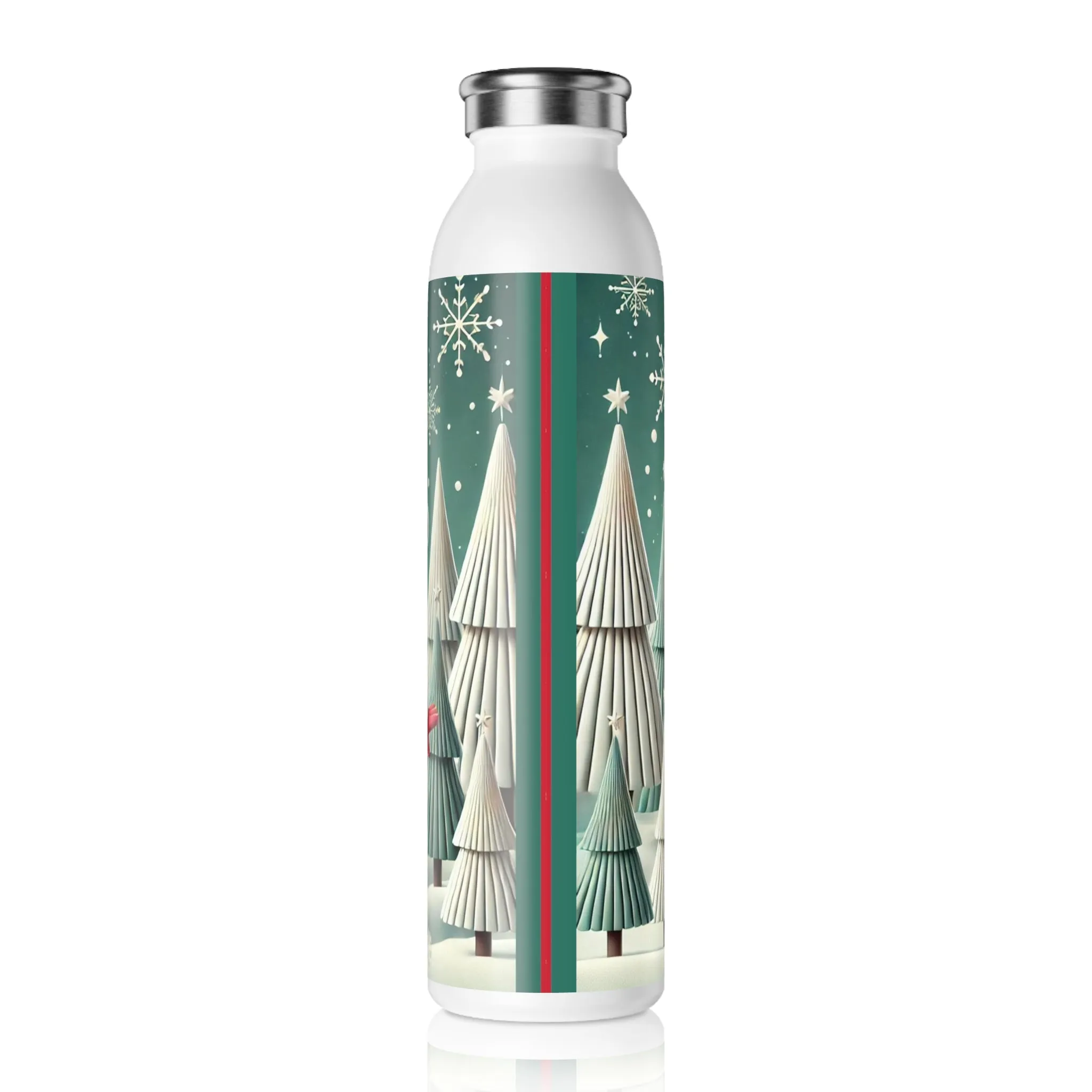 Santa's Joyful Night Slim Water Bottle