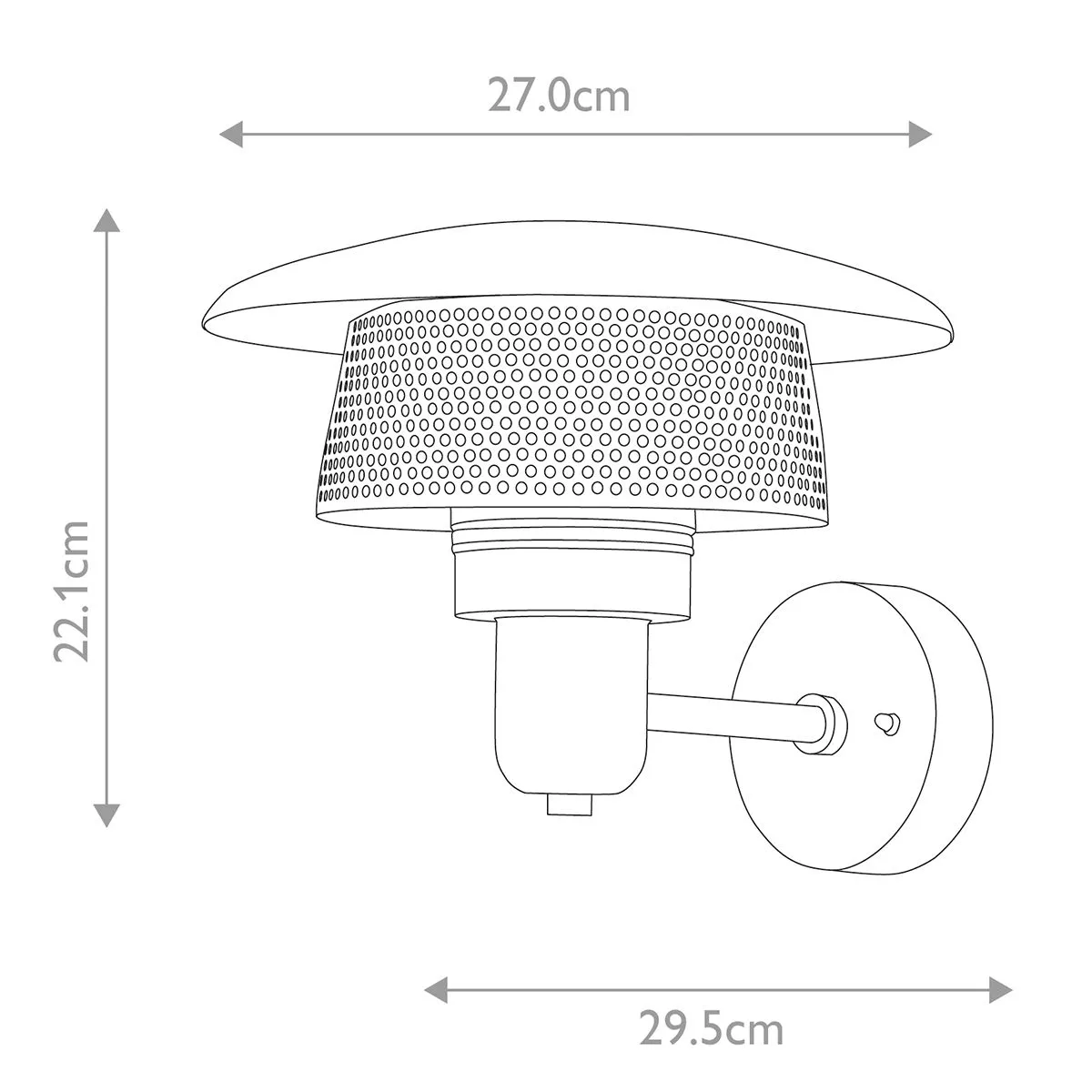 Saturne 1 Light Wall Lantern | Grey