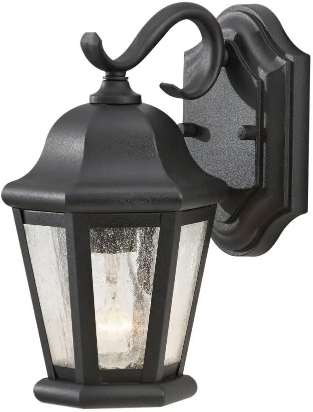 Sea Gull Lighting OL5900BK Martinsville Small One Light Outdoor Wall Lantern Outside Fixture, Black
