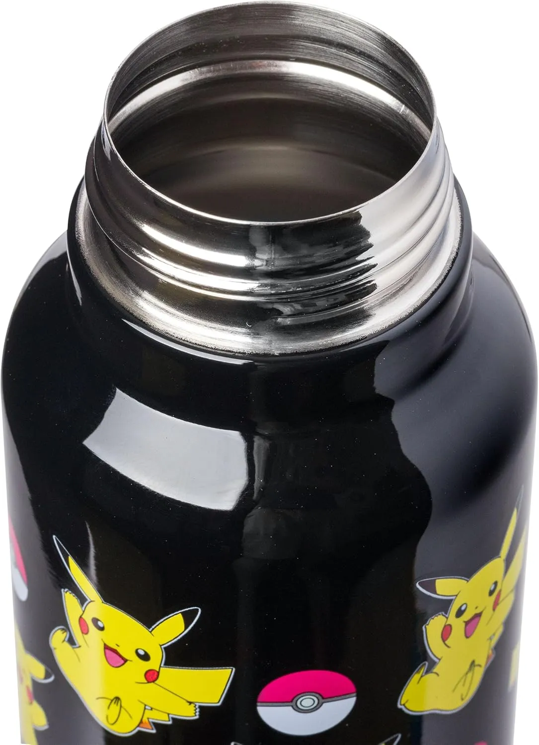 Silver Buffalo Pokemon Pikachu Jump Pattern Stainless Steel Water Bottle with Strap 27 Ounces