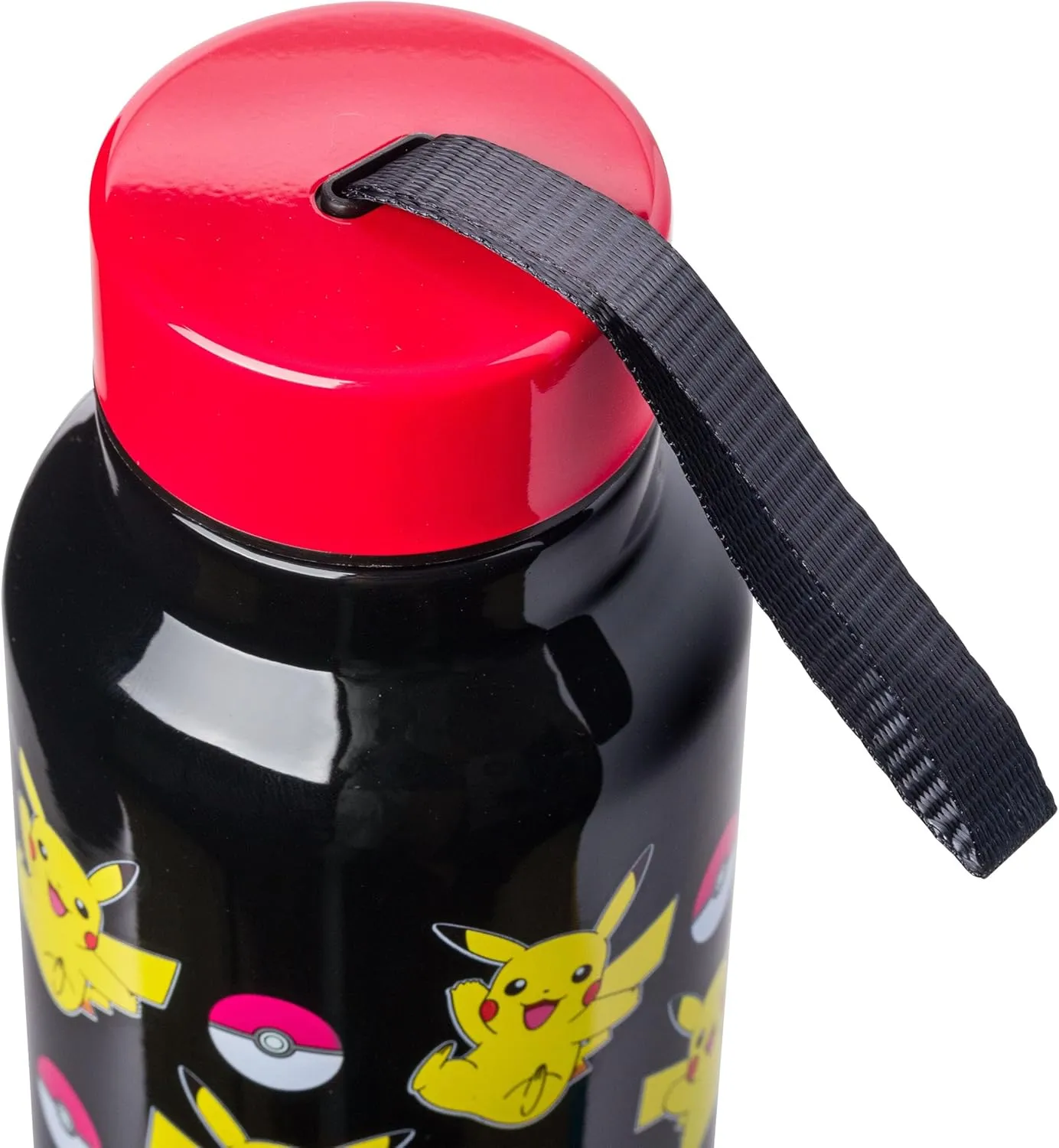 Silver Buffalo Pokemon Pikachu Jump Pattern Stainless Steel Water Bottle with Strap 27 Ounces