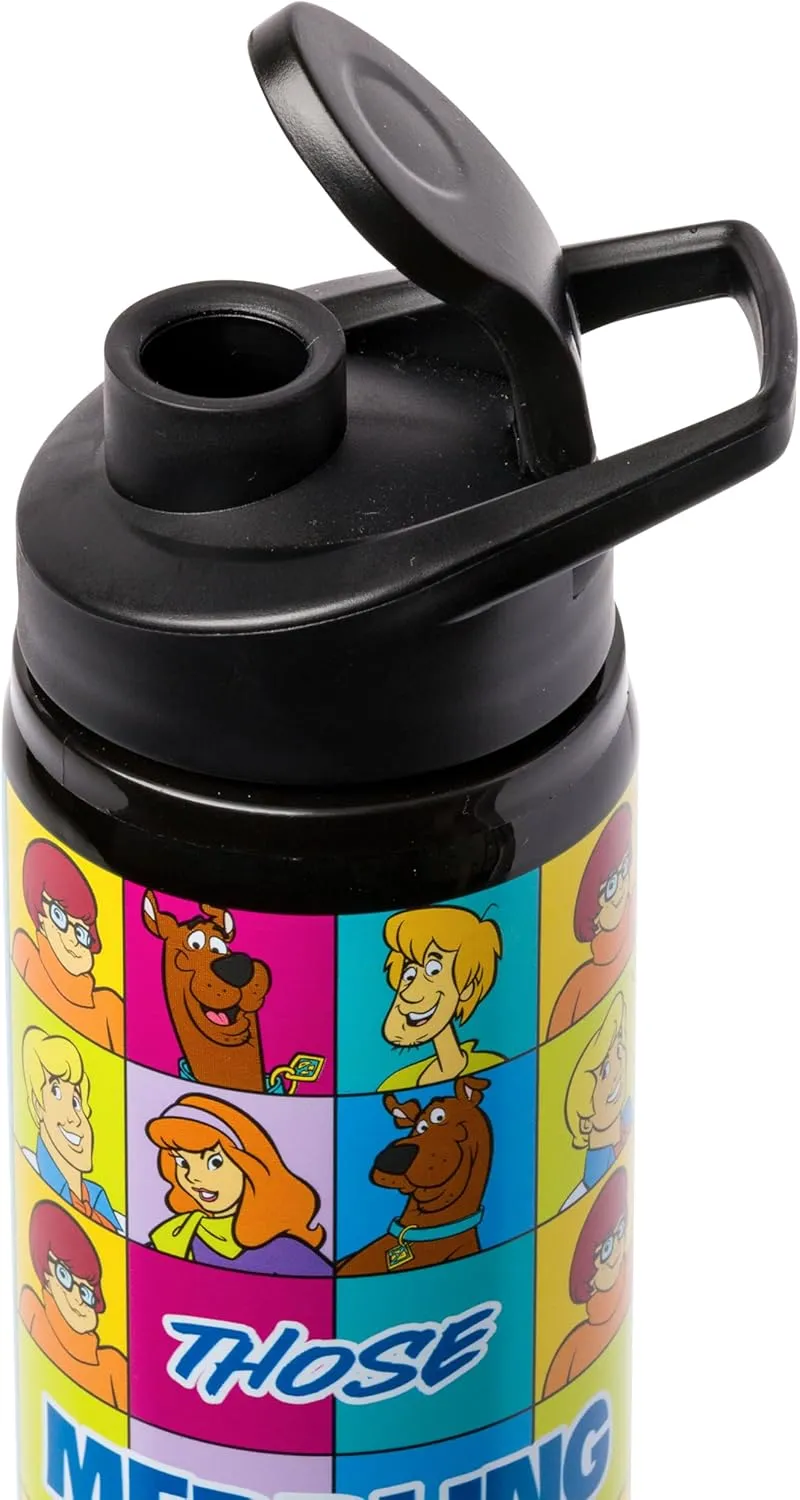 Silver Buffalo Scooby-Doo “Those Meddling Kids!” Stainless Steel Water Bottle Featuring Scooby-Doo, Fred, Velma, Shaggy, and Daphne, 25 Ounces