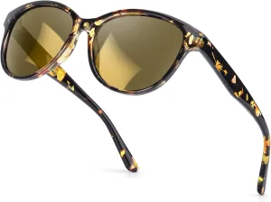 SIPHEW Vintage Round Polarized Sunglasses for Women,Trendy Retro Designer Sunglasses w UV Protection for Outdoor/Medium Fit