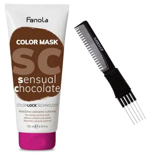 Sleekshop Comb - Sleekshop Premium Carbon Heat-Resistant Multi-Use Teasing Comb, Nourishing Coloring Masque - Color Lock Technology (Sensual Chocolate, Bottle or Tube, Silicone free)