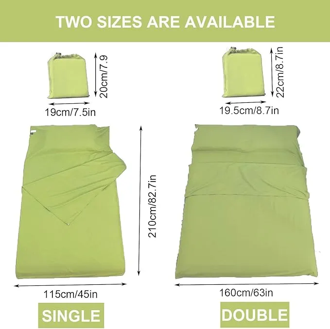 Sleeping Bag Liner Portable Travel Camping Sheets Lightweight and Compact Sleeping Sack Sheets for Adults Comfortable Liners for Traveling Hotel Camping Picnic Hostels Backpacking