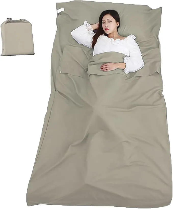 Sleeping Bag Liner Portable Travel Camping Sheets Lightweight and Compact Sleeping Sack Sheets for Adults Comfortable Liners for Traveling Hotel Camping Picnic Hostels Backpacking