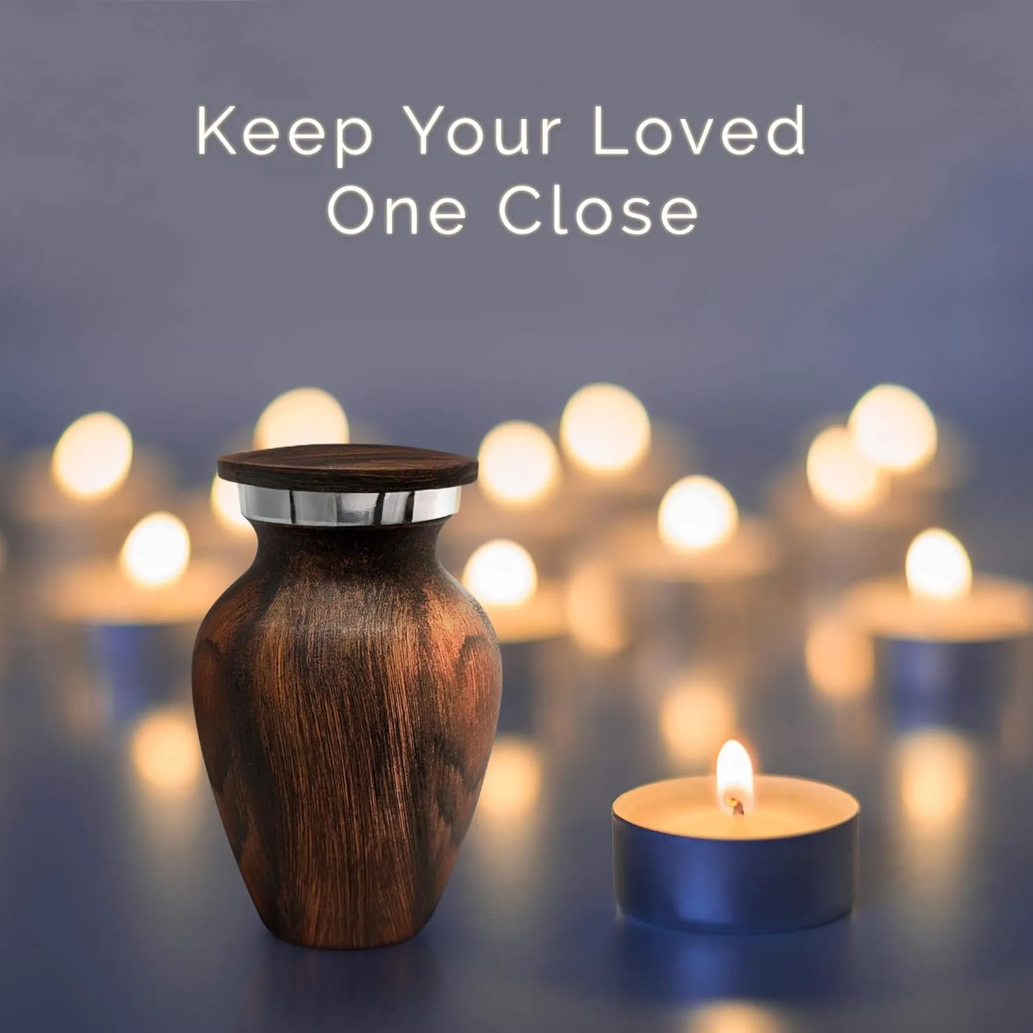 Small Wood Grain Keepsake Urn for Human Ashes - Mini Memorial Cremation Urn - Elegant Little Urns for Ashes - Keepsake Urns for Human Ashes - Perfect Tribute for Loved Ones (Red Cherry, 1)