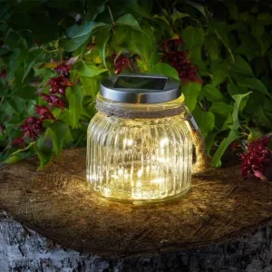 Smart Solar Firefly LED Glass Jar