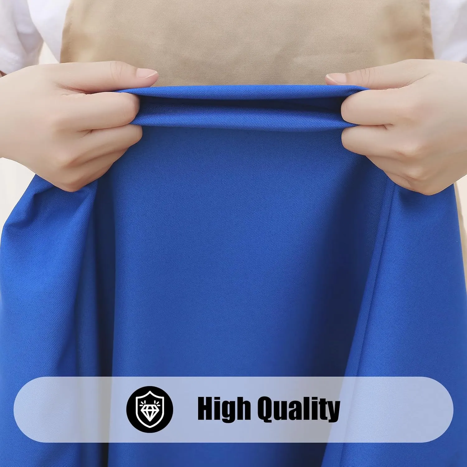 Smiry Rectangle Picnic Table Cloth 2 Pack, Waterproof Elastic Fitted Tablecloths for 5 Foot Tables, Washable Polyester Table Cover for Camping, Indoor and Outdoor (Blue, 30"x60")
