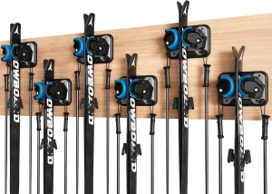 Snowboard, Ski, and Skateboard Wall Mount Rack – Multi-Purpose Garage Wall Storage Holder | Space-Saving Clamp Organizer for Skate Decks, Hockey Sticks, Ski Poles, Shovels, and More